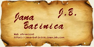 Jana Batinica vizit kartica